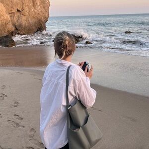 ⬇️OAK + FORT Vegan Leather Tote in Sage Green